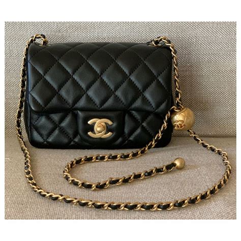 chanel black on black mini